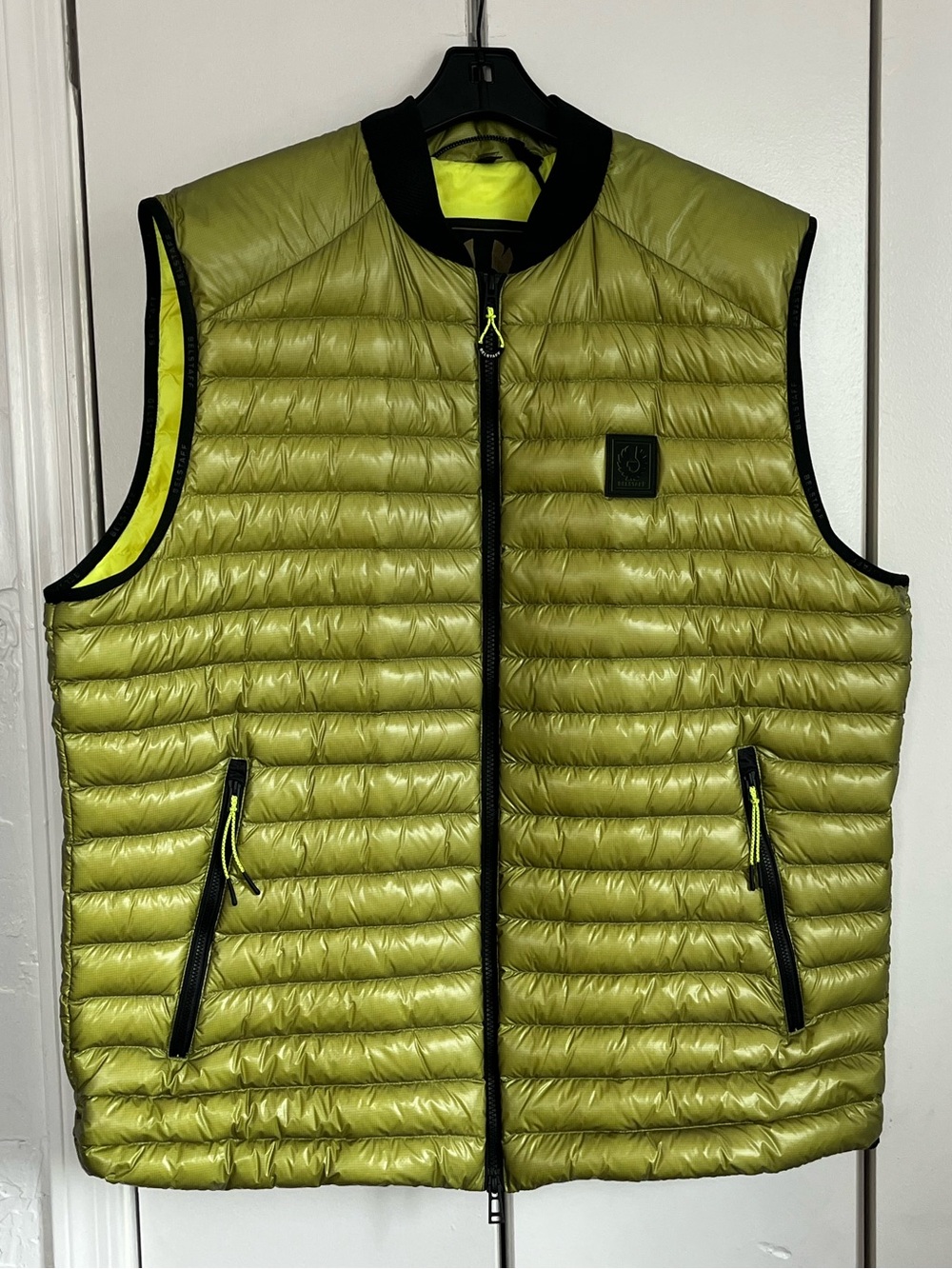 Belstaff Men's Airframe Down Puffer Gilet Vest Neon Yellow